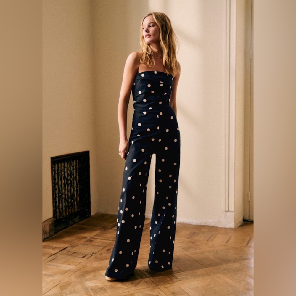 Sezane Estella Editions rue do back Paris Printed polka dot trouser jumpsuit